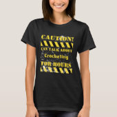 Caution can talk about crocheting for hours t-shirt (Voorkant)