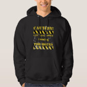 Caution can talk about gaming for hours hoodie (Voorkant)