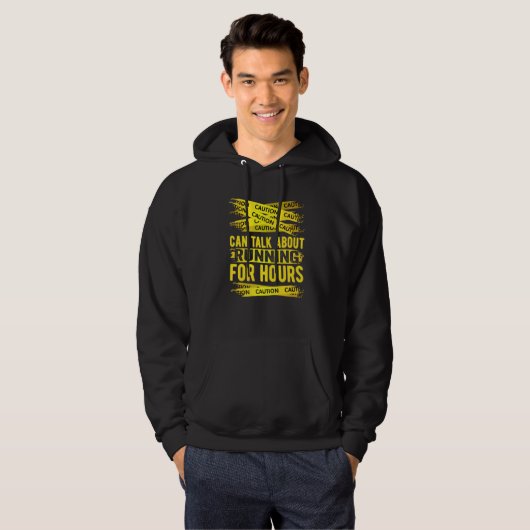 Caution Can Talk About Running For Hours Hoodie (Voorkant volledig)