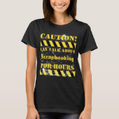 Caution can talk about scrapbooking for hours t-shirt (Voorkant)