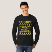 Caution can talk about whale watching for hours t-shirt (Voorkant volledig)