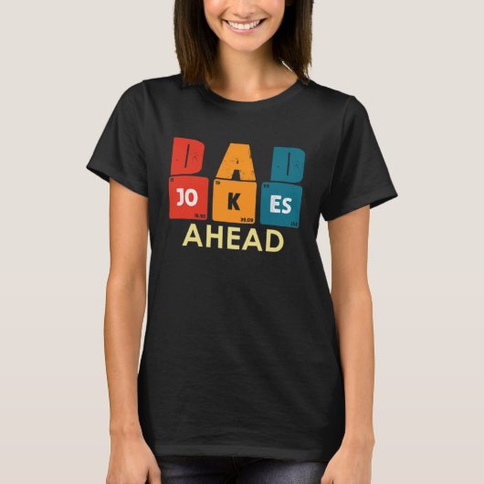 Caution Dad Joke Ahead Dad Jokes Father s Day Vint T-shirt (Voorkant)