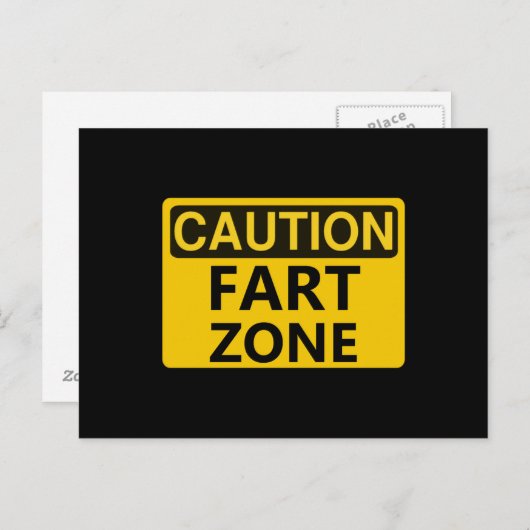 Caution Fart Zone Briefkaart (Voorkant / Achterkant)