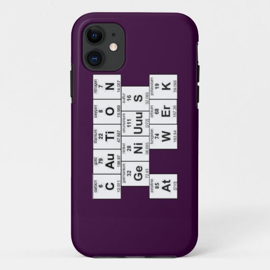 "CAuTiON GeNiUuS bij WErK"-Hoesje Case-Mate iPhone Case (Achterkant)