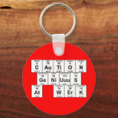 CAuTiON GeNiUuS bij WErK-Sleutelhanger Sleutelhanger (Voorkant)