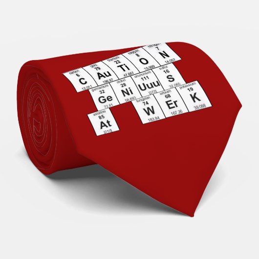 CAuTiON GeNiUuS bij WErK Stropdas (Opgerold)