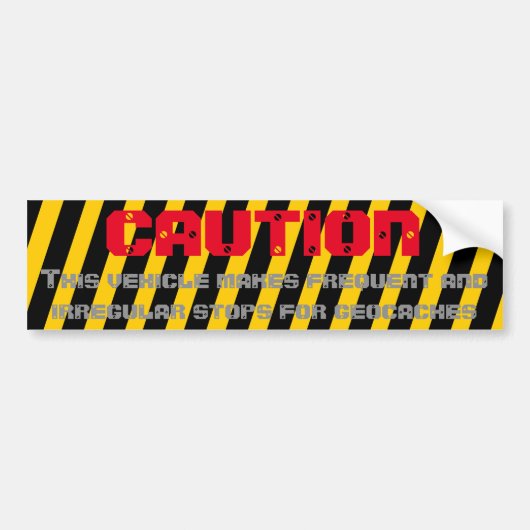 CAUTION Geocacher Bumpersticker (Voorkant)