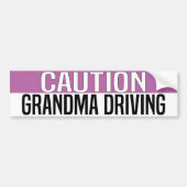 caution Grandma Driving Bumpersticker (Voorkant)
