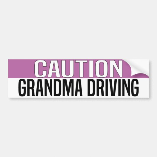 caution Grandma Driving Bumpersticker (Voorkant)
