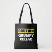 Caution Grumpy Celiac Coeliac Tote Bag (Voorkant)