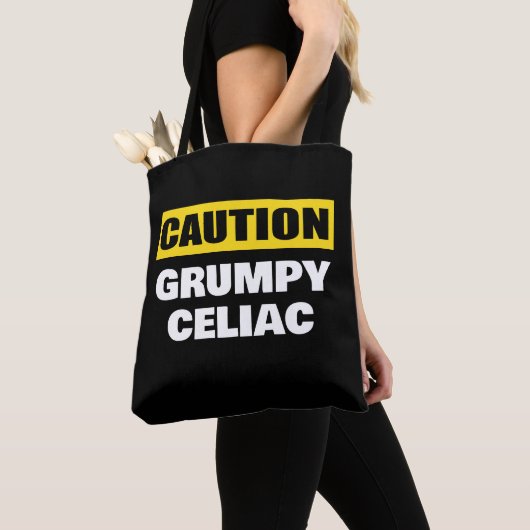 Caution Grumpy Celiac Coeliac Tote Bag (Dichtbij)
