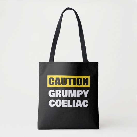 Caution Grumpy Coeliac Celiac Tote Bag (Voorkant)