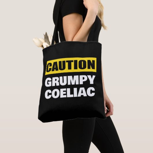 Caution Grumpy Coeliac Celiac Tote Bag (Dichtbij)