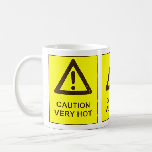 Caution - Hot Coffee Mug Koffiemok (Links)