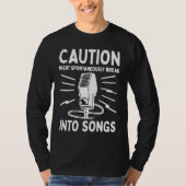 Caution might spontaneously break into songs karao t-shirt (Voorkant)