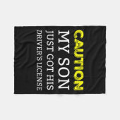 Caution My Son Just Got His Driver's License  Fleece Deken (Voorkant (Horizontaal))