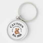CAUTION new Grandpa alert- Teddy Baby Announcement Sleutelhanger (Voorkant)