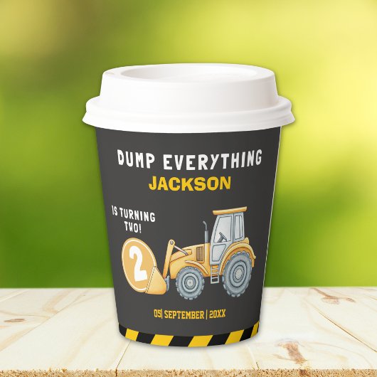 "Caution: Party Ahead! Construction Birthday 2 Papieren Bekers