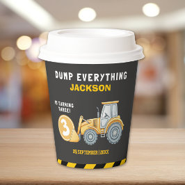 "Caution: Party Ahead! Construction Birthday 3 Papieren Bekers