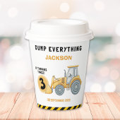 "Caution: Party Ahead! Construction Birthday 3 Papieren Bekers