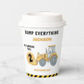 "Caution: Party Ahead! Construction Birthday Papieren Bekers (Achterkant)