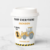 "Caution: Party Ahead! Construction Birthday Papieren Bekers (Voorkant)