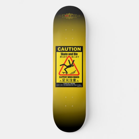 Caution Persoonlijk Skateboard (Voorkant)
