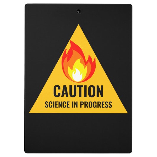 Caution Science in Progress Klembord (Achterkant)