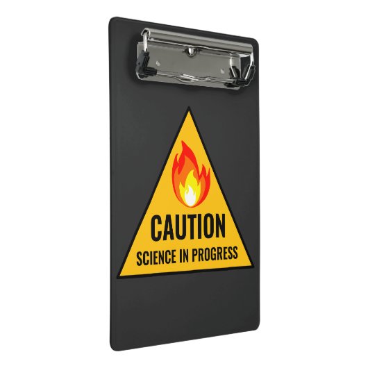 Caution Science in Progress Mini Klembord (Schuin)