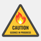 Caution Science in Progress Sticker (Voorkant)