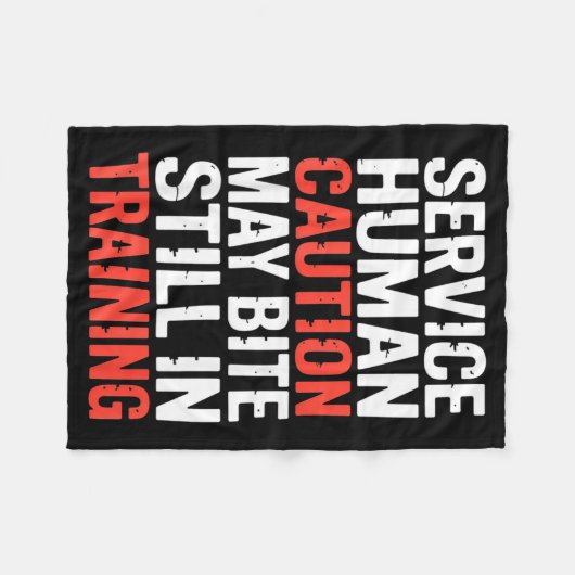 Caution Service Human Bite Training Still May Humo Fleece Deken (Voorkant (Horizontaal))