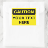 Caution Sign, template, landscape version Rechthoekige Sticker (Tas)