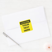 Caution Sign, template, squared version Vierkante Sticker (Envelop)