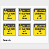 Caution Sign Vierkante Sticker (Vel)