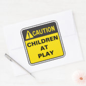 Caution Sign Vierkante Sticker (Envelop)