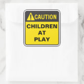 Caution Sign Vierkante Sticker (Tas)