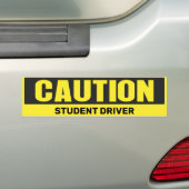 CAUTION Student Driver Bumper Sticker High-Vis (Op auto)