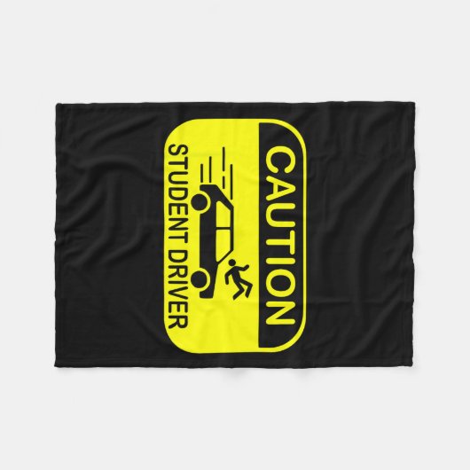 Caution Student Driver Funny Fleece Deken (Voorkant (Horizontaal))