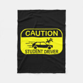 Caution Student Driver Funny Fleece Deken (Voorkant)