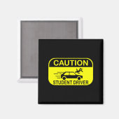 Caution Student Driver Funny  Magneet (Voorkant / Achterkant)