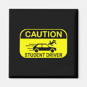 Caution Student Driver Funny  Magneet (Voorkant)