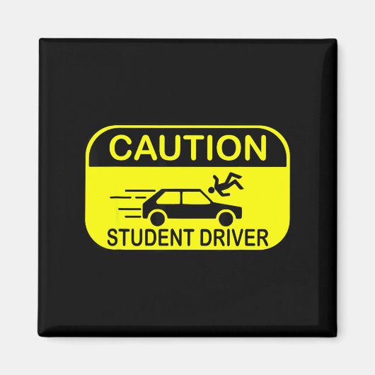 Caution Student Driver Funny  Magneet (Voorkant)