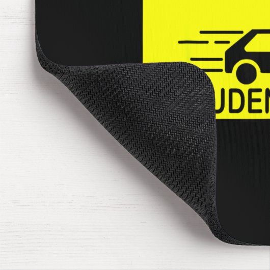 Caution Student Driver Funny Muismat (Hoek)