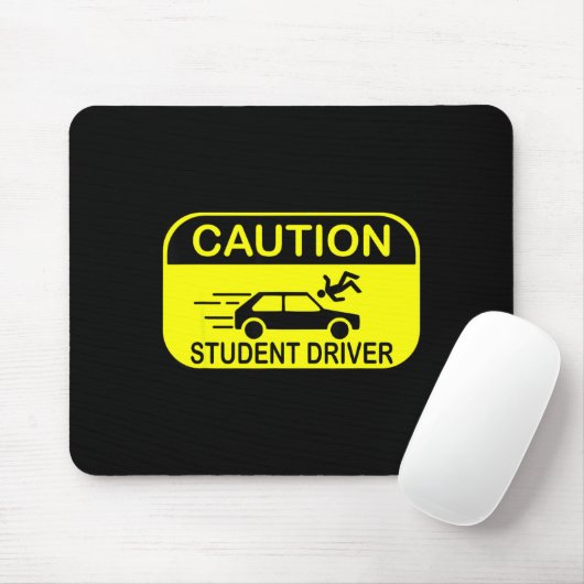 Caution Student Driver Funny  Muismat (Met muis)