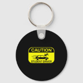 Caution Student Driver Funny  Sleutelhanger (Voorkant)