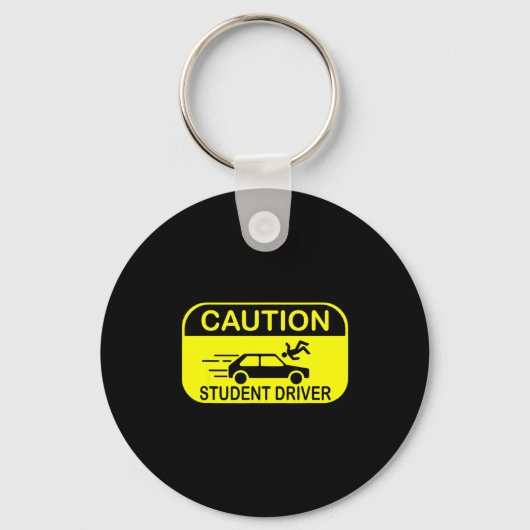 Caution Student Driver Funny  Sleutelhanger (Voorkant)