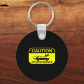 Caution Student Driver Funny  Sleutelhanger (Voorkant)