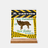 Caution Warning Area Patrolled By Red Heeler Acryl Bord (Voorkant)