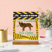 Caution Warning Area Patrolled By Red Heeler Acryl Bord (Huwelijk)