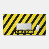 CAUTION Yellow and Black Striped Bureaumat (Keyboard & Muis)